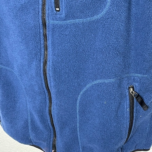 Basic Editions Reversible Blue Fleece /BlackVest Sz Med - Picture 6 of 11